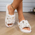 Christmas Plush Slippers Fashion Open-toed Home Slipper Indoor Warm